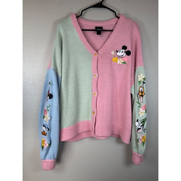 Hot Topic Sweaters - Disney Mickey Mouse And Friends Spring Pastel Girls Cardigan Plus Size 0